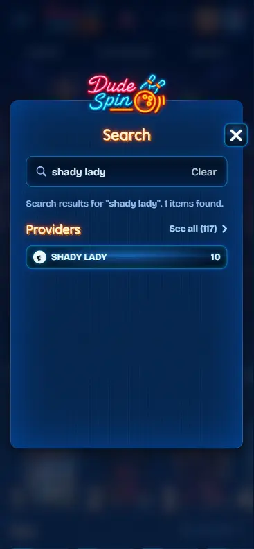 Truth game tile by Shady Lady in casino slots lobby