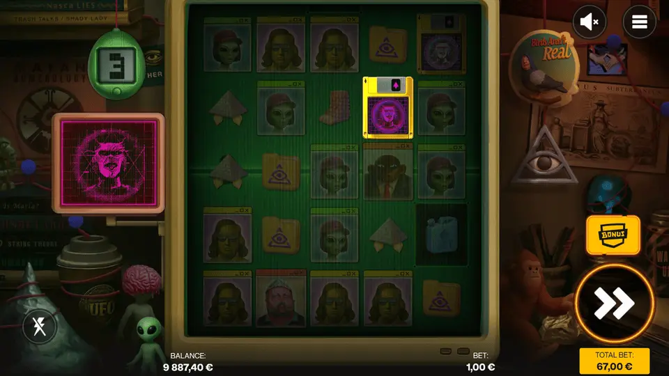 Standard Bonus with Truth Realm active showing locked symbols and multiplier